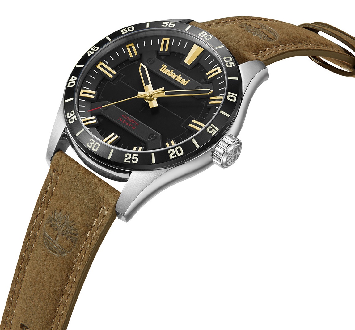 TIMBERLAND Calverton 46mm Silver Stainless Steel Brown Leather Strap TDWGA2201201 - 2