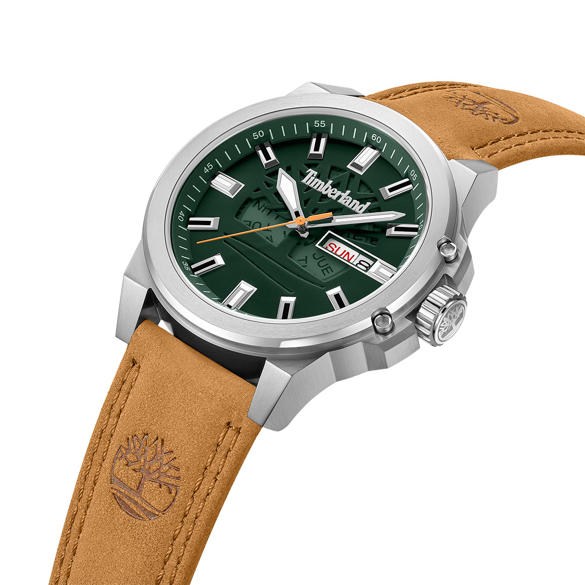 TIMBERLAND Canfield 46mm Silver Stainless Steel Beige Leather Strap TDWGB0040802 - 3