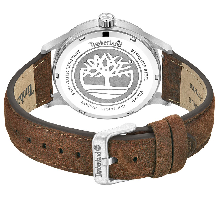 TIMBERLAND Trumbul Blue Dial 45mm Silver Stainless Steel Brown Leather Strap TDWGB0041005 - 4