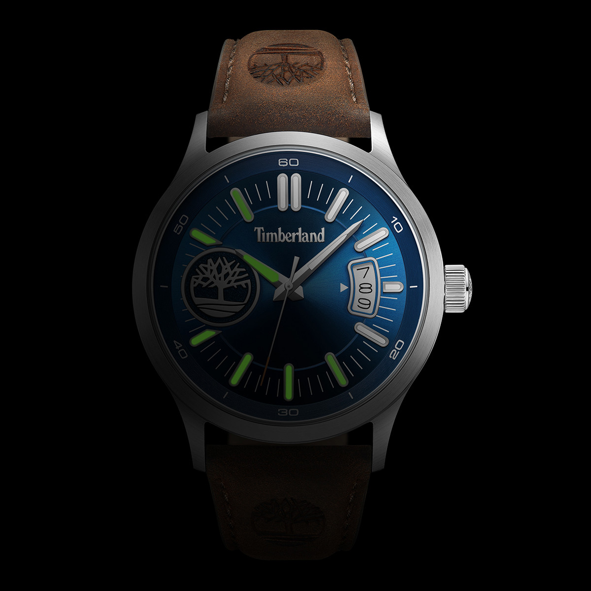 TIMBERLAND Trumbul Blue Dial 45mm Silver Stainless Steel Brown Leather Strap TDWGB0041005 - 5