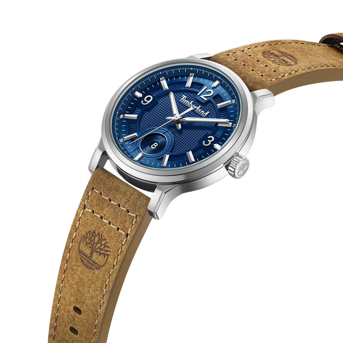 TIMBERLAND Driscoll Blue Dial 46mm Black Stainless Steel Brown Leather Strap TDWGB0055903 - 