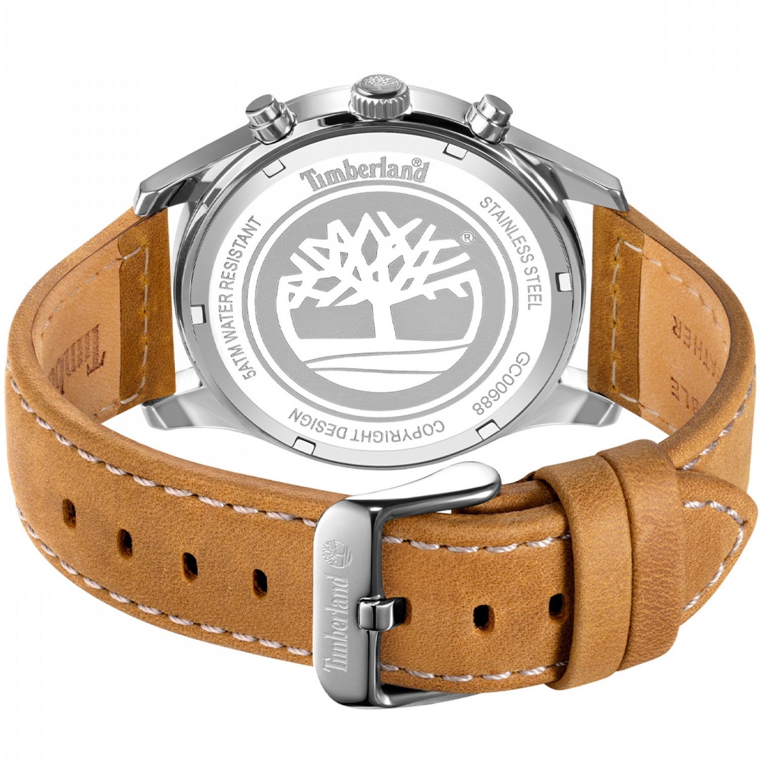 TIMBERLAND Killington Peak Chronograph Blue Dial 43mm Silver Stainless Steel Brown Leather Strap TDWGC0068801 - 3