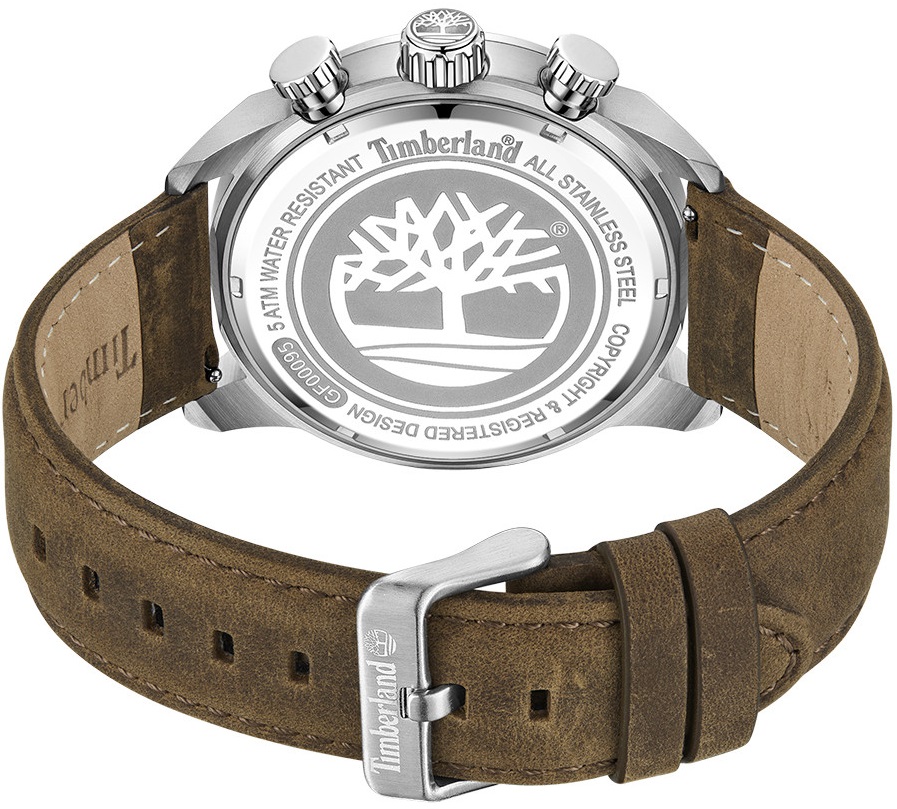 TIMBERLAND Henniker II Multifunction Blue Dial 46mm Silver Stainless Steel Brown Leather Strap TDWGF0009501 - 4