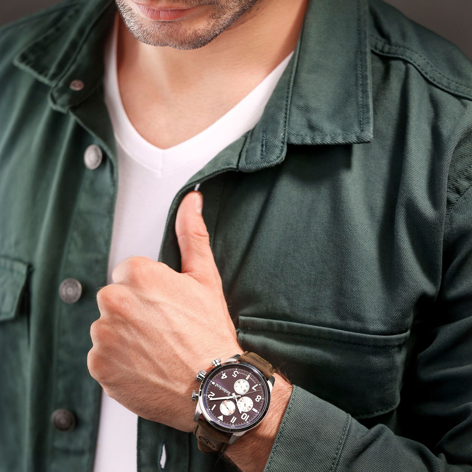 TIMBERLAND Henniker II Multifunction Blue Dial 46mm Silver Stainless Steel Brown Leather Strap TDWGF0009501 - 7