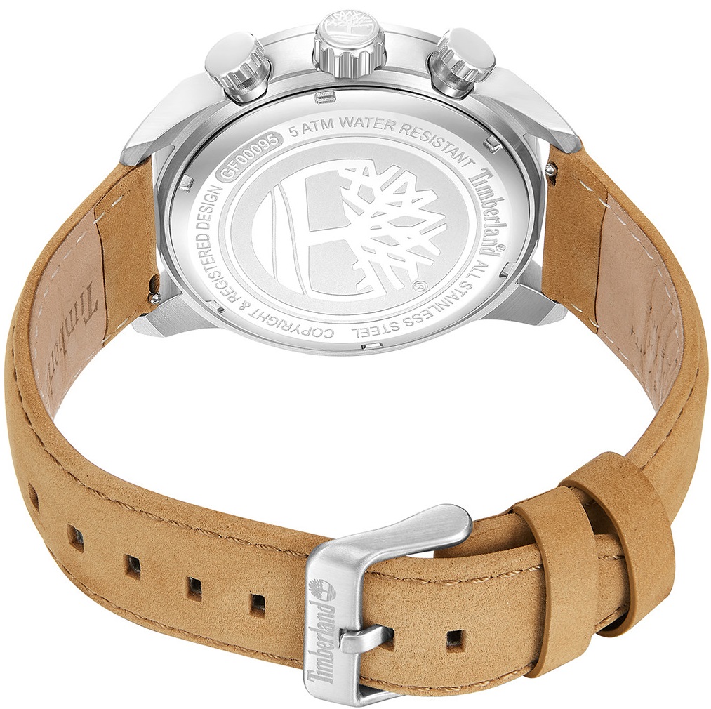 TIMBERLAND Henniker II Multifunction Silver Dial 46mm Silver Stainless Steel Brown Leather Strap TDWGF0009503 - 3