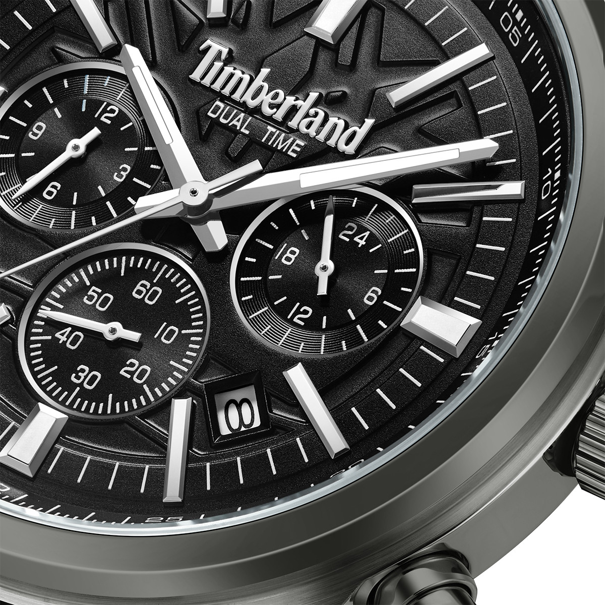 TIMBERLAND Northbridge Dual Time Black Dial 45mm Black Stainless Steel Brown Leather Strap TDWGF0041205 - 3