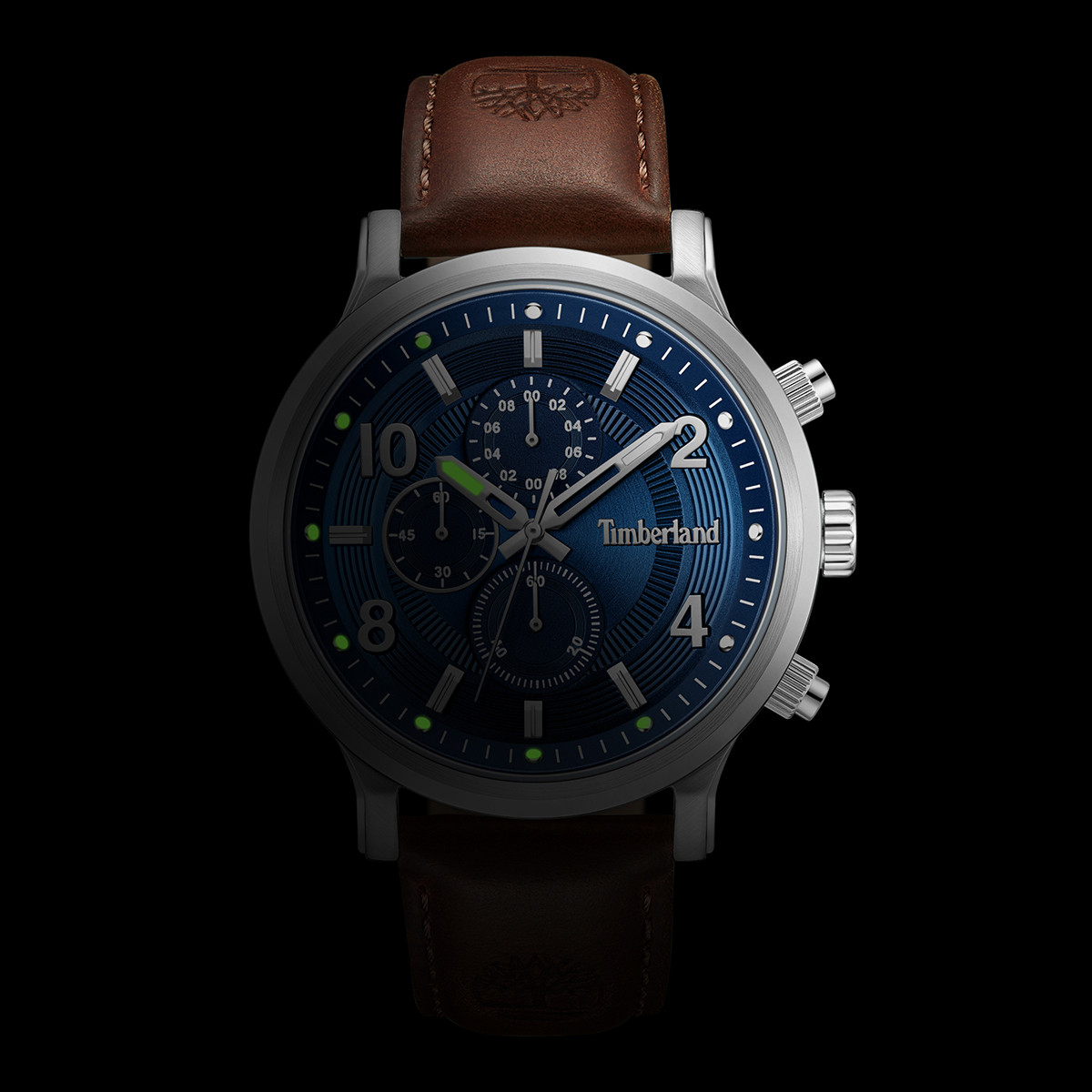 TIMBERLAND Driscoll Chronograph Blue Dial 46mm Silver Stainless Steel Brown Leather Strap TDWGF0055702 - 5