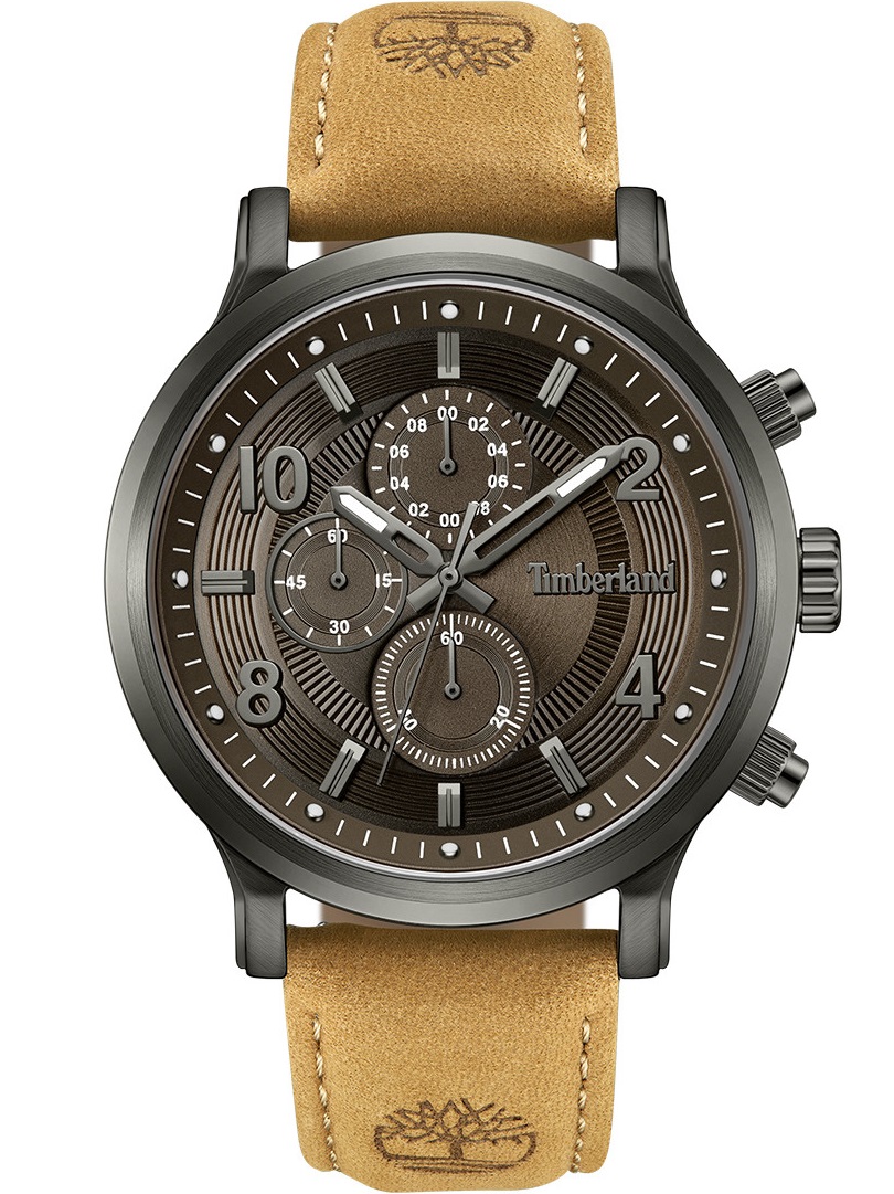 TIMBERLAND Driscoll Chronograph Brown Dial 46mm Anthracite Stainless Steel Brown Leather Strap TDWGF0055703 - 