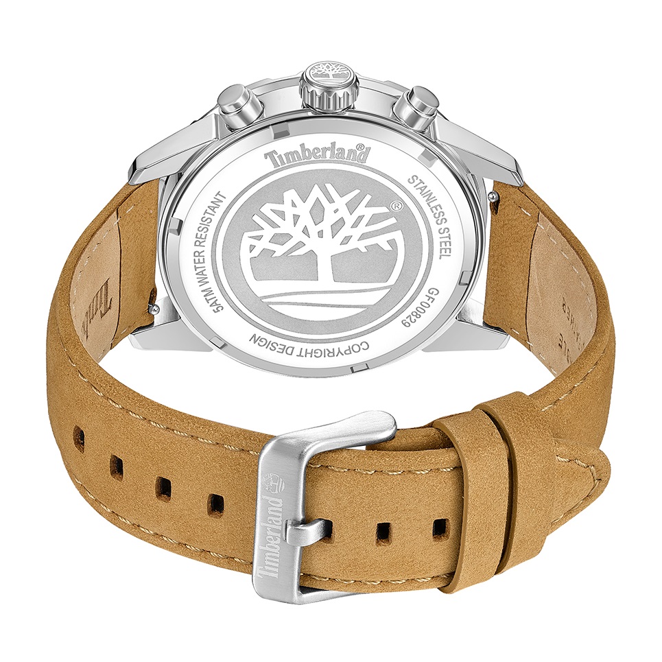 TIMBERLAND Newkirk Multifunction Green Dial 46mm Silver Stainless Steel Brown Leather Strap TDWGF0082902 - 4
