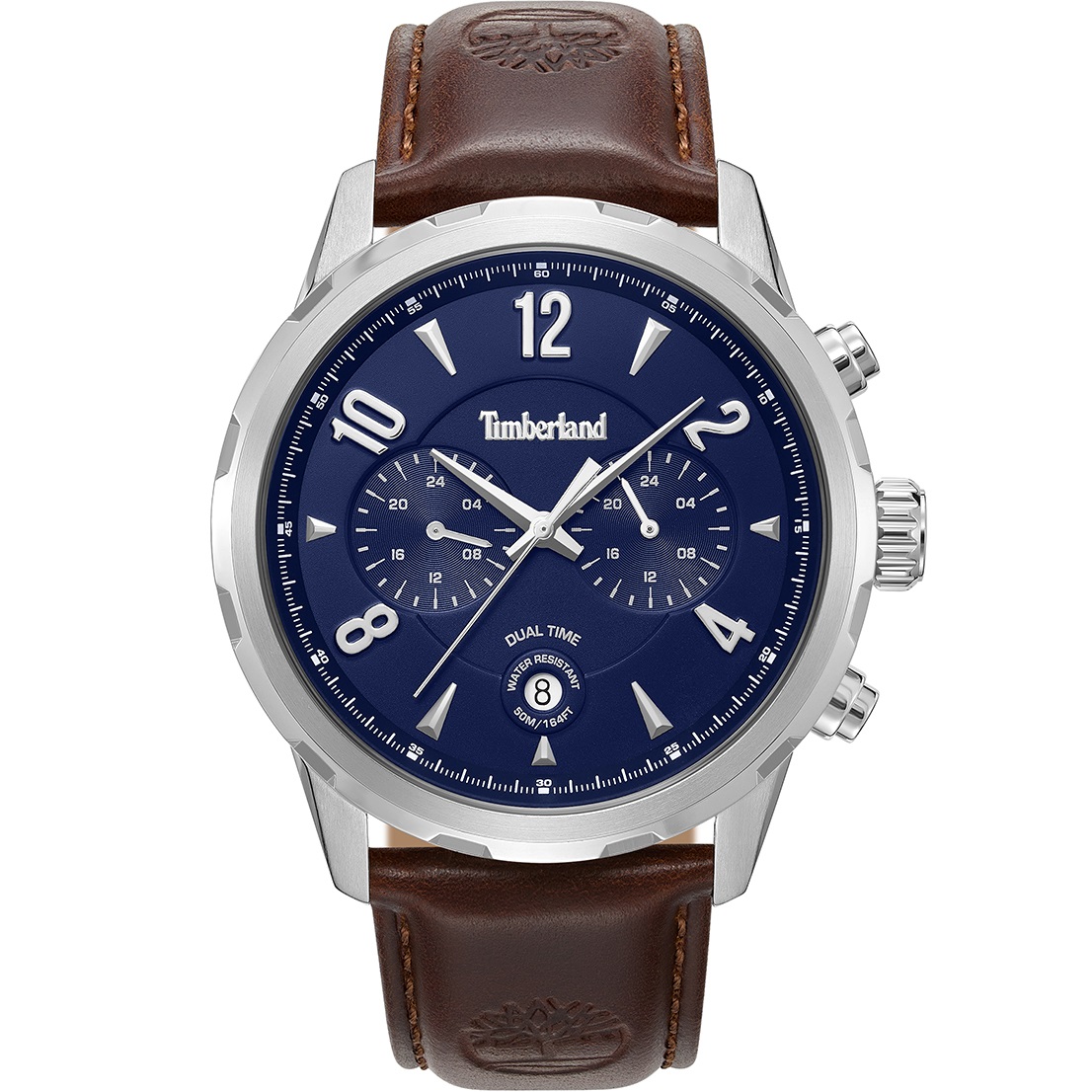 TIMBERLAND Newkirk Multifunction Blue Dial 46mm Silver Stainless Steel Brown Leather Strap TDWGF0082903 - 
