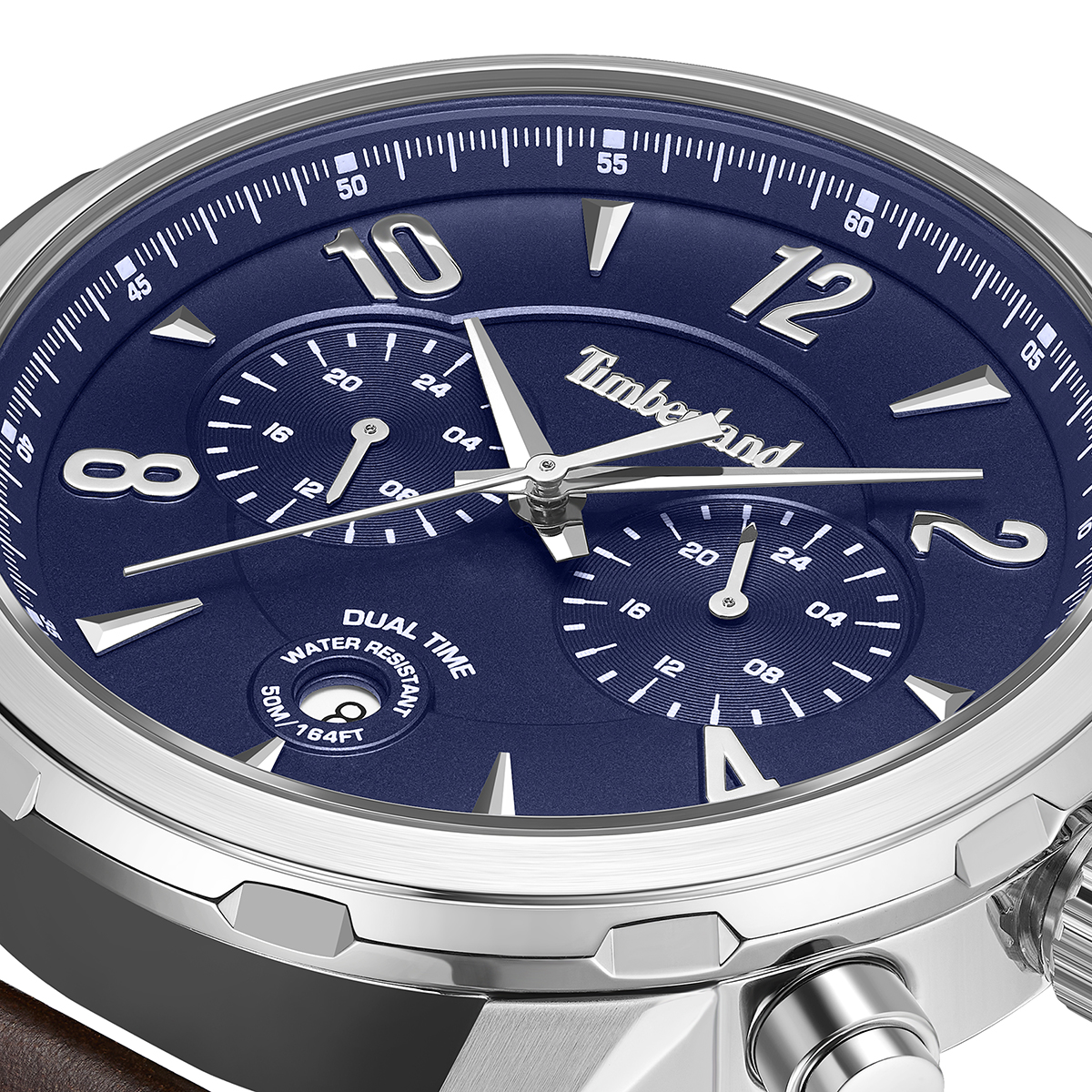 TIMBERLAND Newkirk Multifunction Blue Dial 46mm Silver Stainless Steel Brown Leather Strap TDWGF0082903 - 