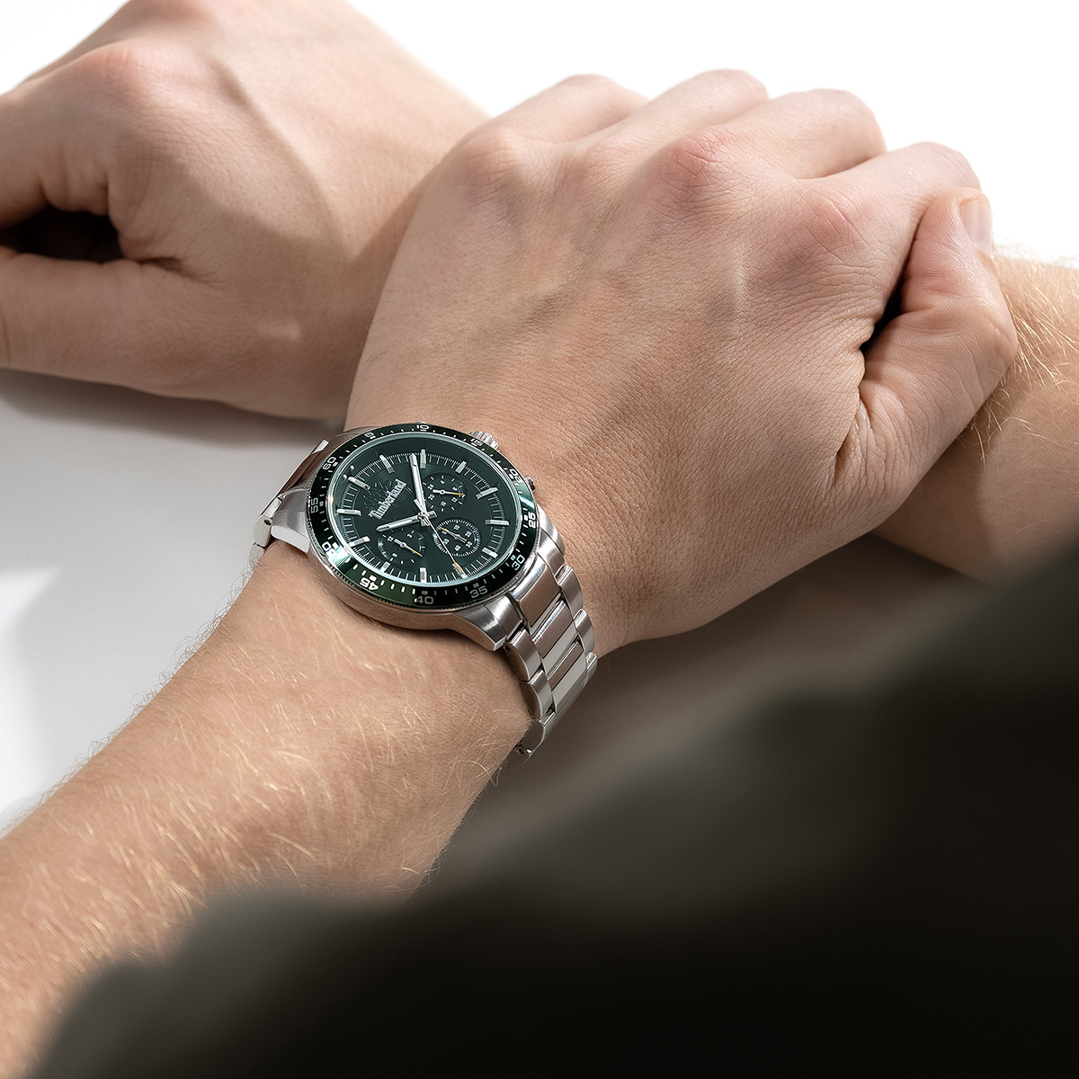 TIMBERLAND Parkman Multifunction Green 44mm Silver Stainless Steel Bracelet TDWGK0041301 - 5