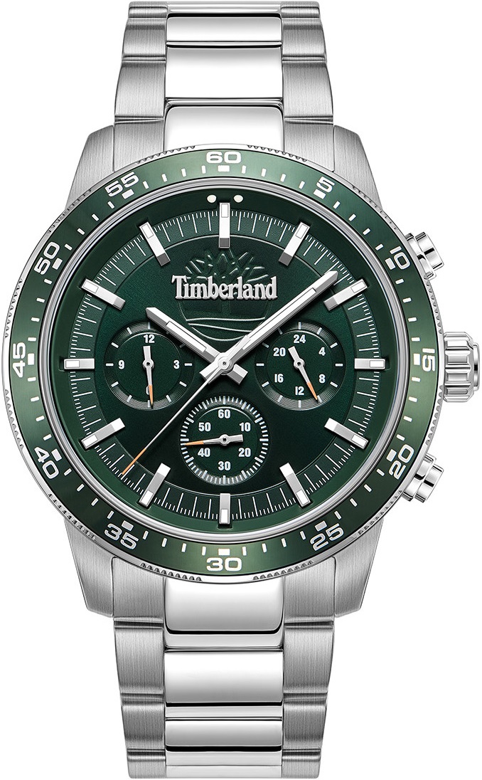 TIMBERLAND Parkman Multifunction Green 44mm Silver Stainless Steel Bracelet TDWGK0041301 - 