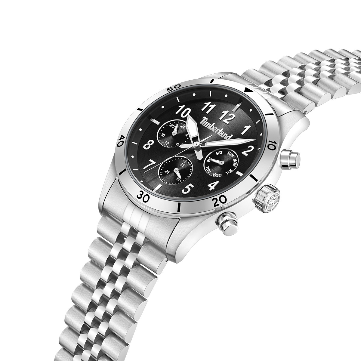 TIMBERLAND Ashmont Multifunction Black Dial 44mm Silver Stainless Steel Bracelet TDWGK0054703 - 