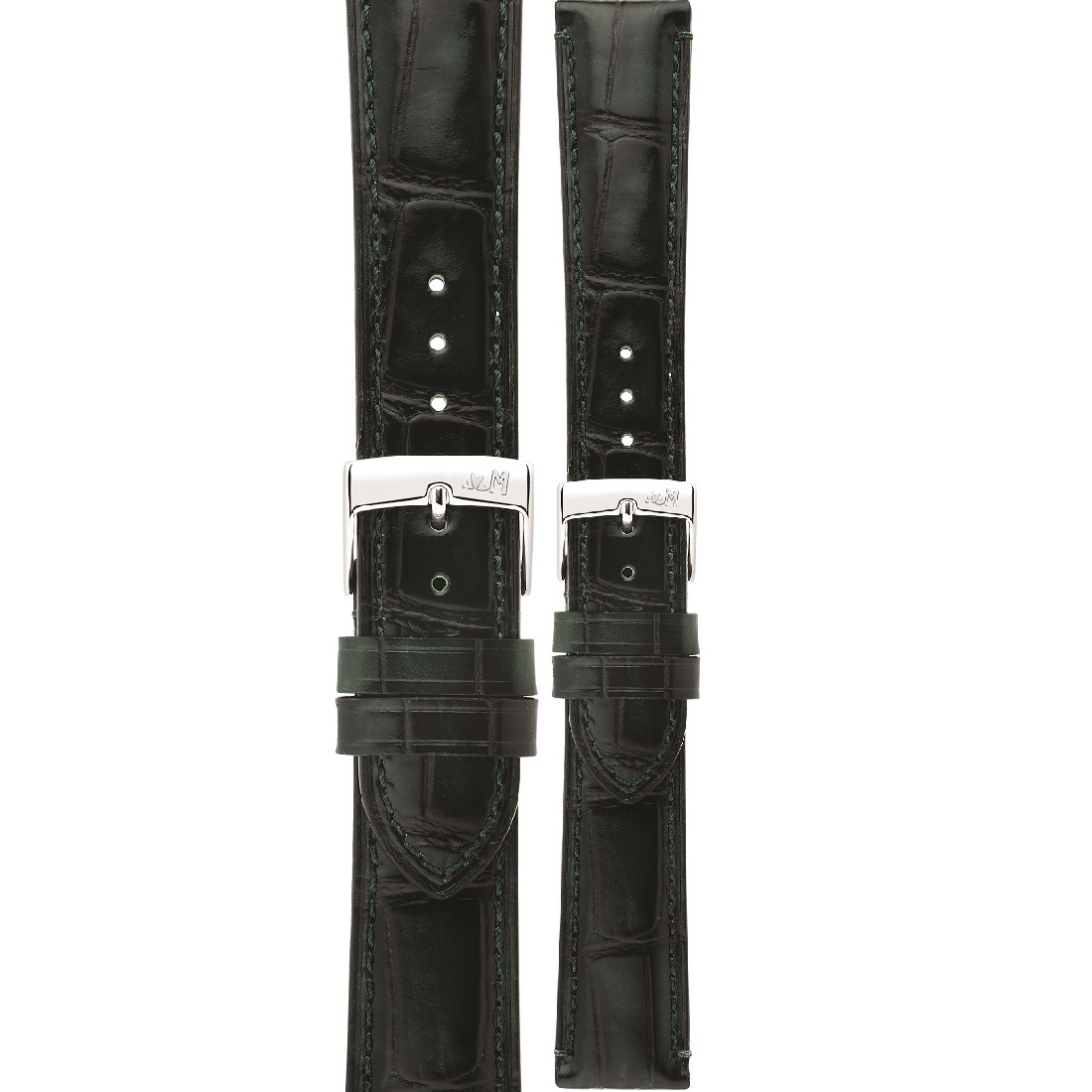 MORELLATO Tiepolo Hand Made Watch Strap 22-18mm Green Leather Silver Hardware A01X5534D40071CR22 - 