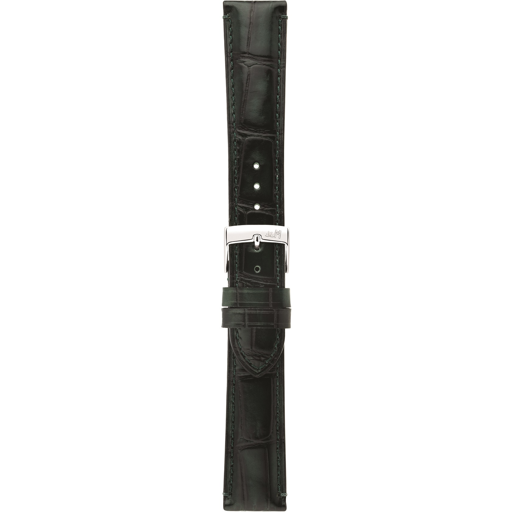MORELLATO Tiepolo Hand Made Watch Strap 18-16mm Green Leather Silver Hardware A01X5534D40071CR18 - 3