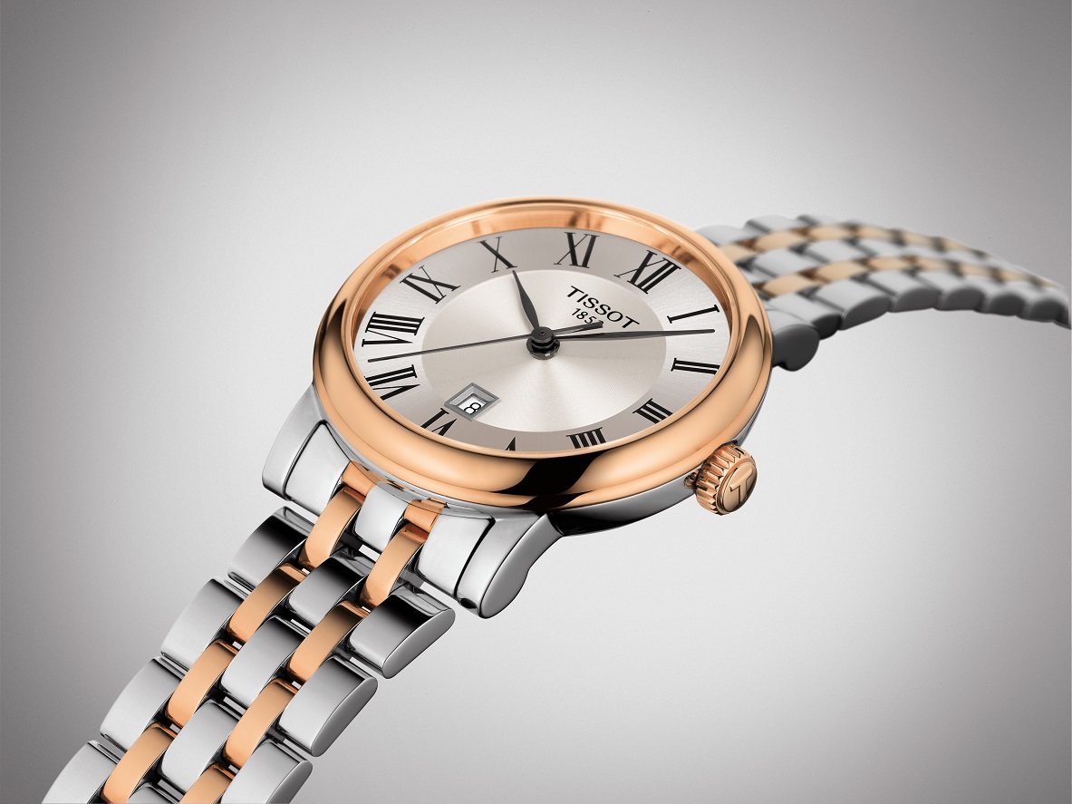 TISSOT Carson Silver Dial 30mm Two Tone Rose Gold Stainless Steel Bracelet T122.210.22.033.01 - 4