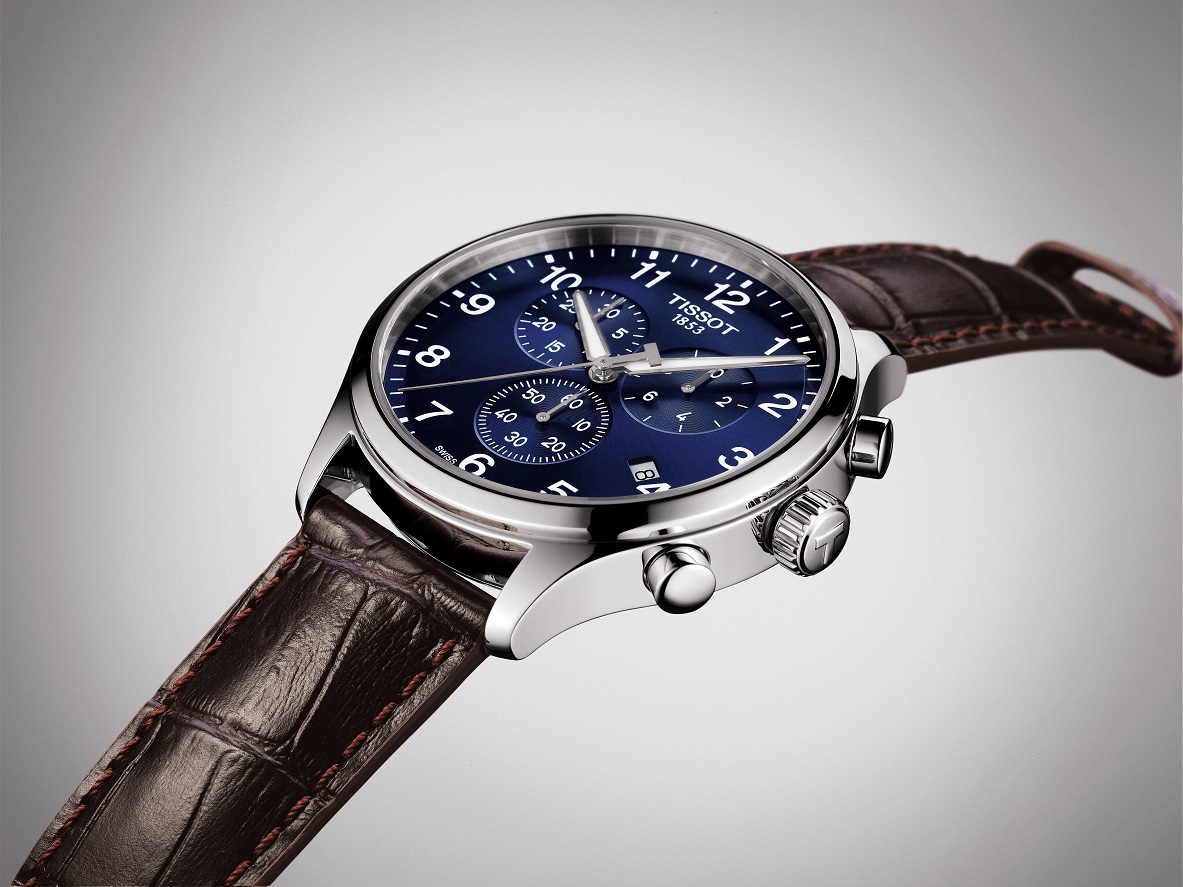 TISSOT XL Classic Chronograph Blue Dial 45mm Silver Stainless Steel Brown Leather Strap T116.617.16.047.00 - 4