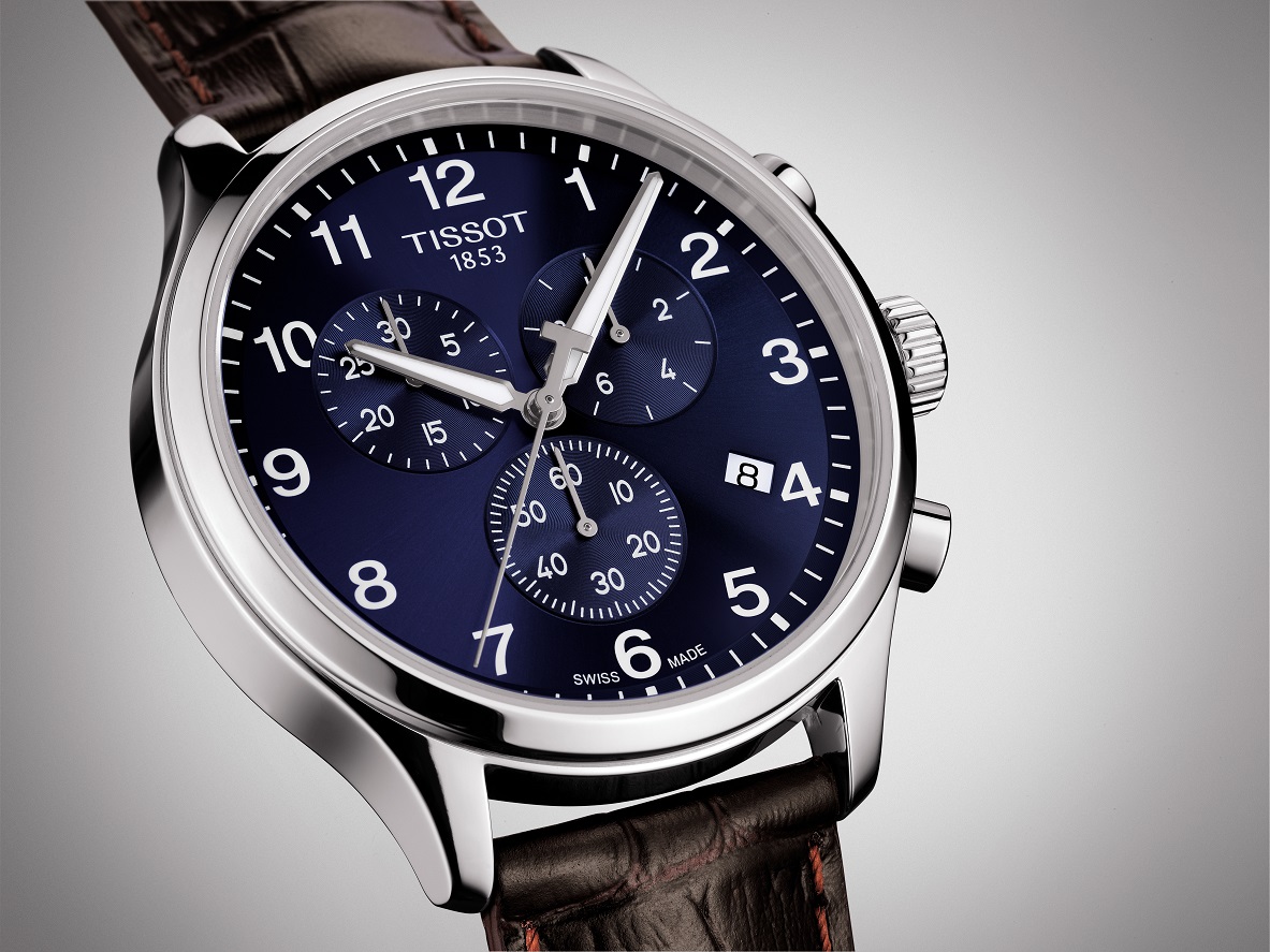 TISSOT XL Classic Chronograph Blue Dial 45mm Silver Stainless Steel Brown Leather Strap T116.617.16.047.00 - 3