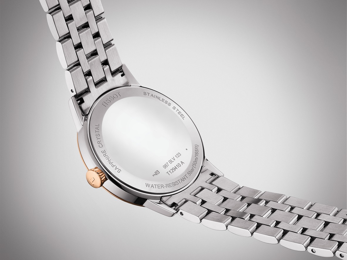 TISSOT Classic Dream White Dial 42mm Two Tone Rose Gold Stainless Steel Bracelet T129.410.22.013.00 - 5