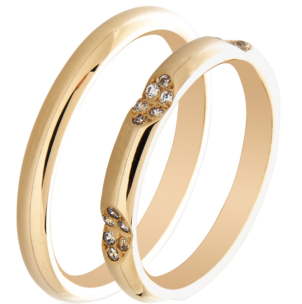 MASCHIO FEMMINA Famous In Love Collection Wedding Rings Yellow Gold TMF-104