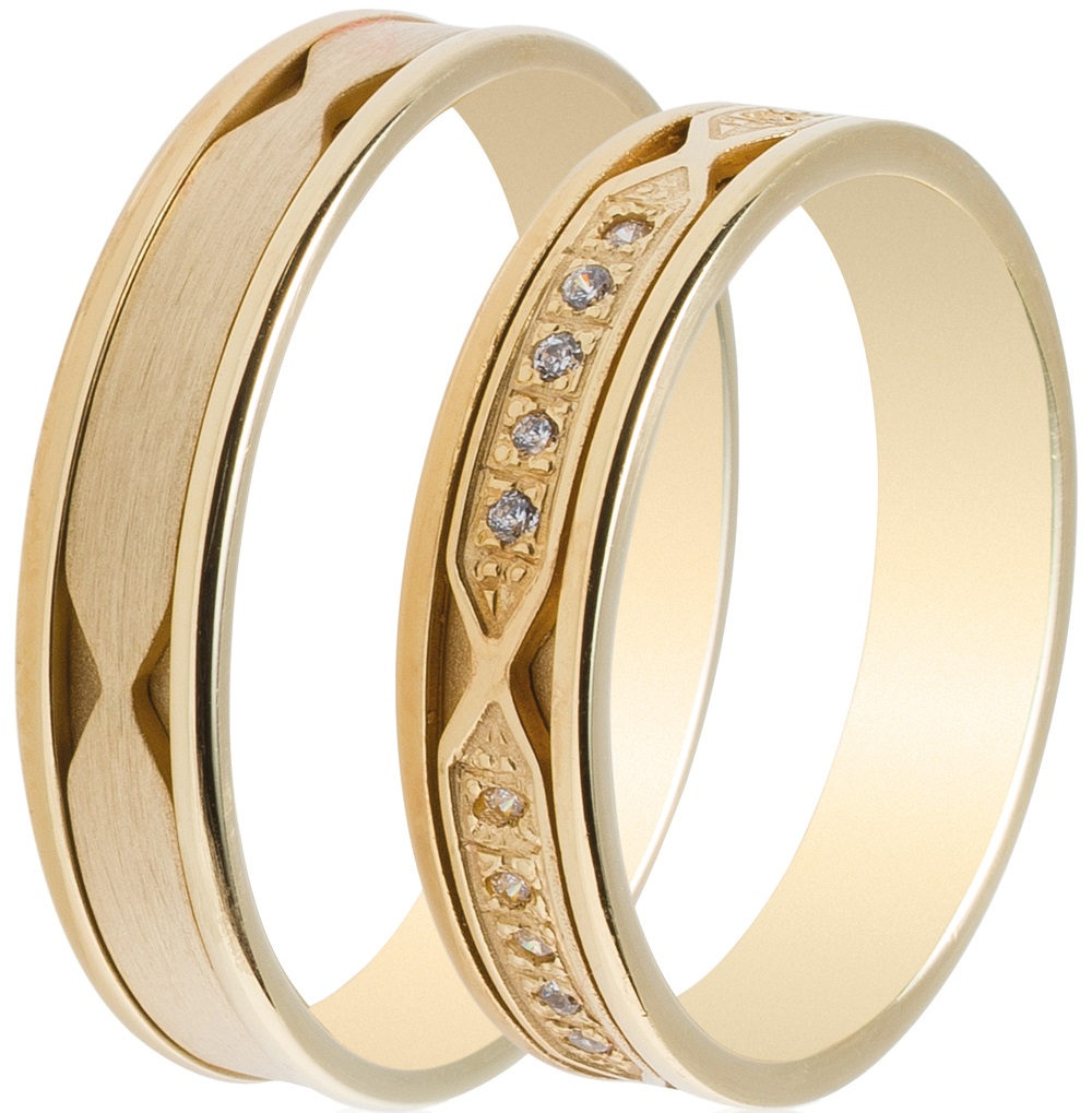 MASCHIO FEMMINA Celebrity Plus Collection Wedding Rings Yellow Gold TMF-36