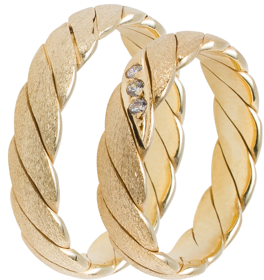 MASCHIO FEMMINA Celebrity Plus Collection Wedding Rings Yellow Gold TMF-39