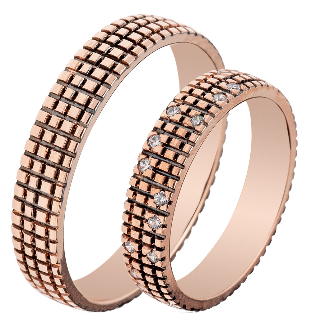 MASCHIO FEMMINA Famous Couple Collection Wedding Rings Rose Gold TMF-46