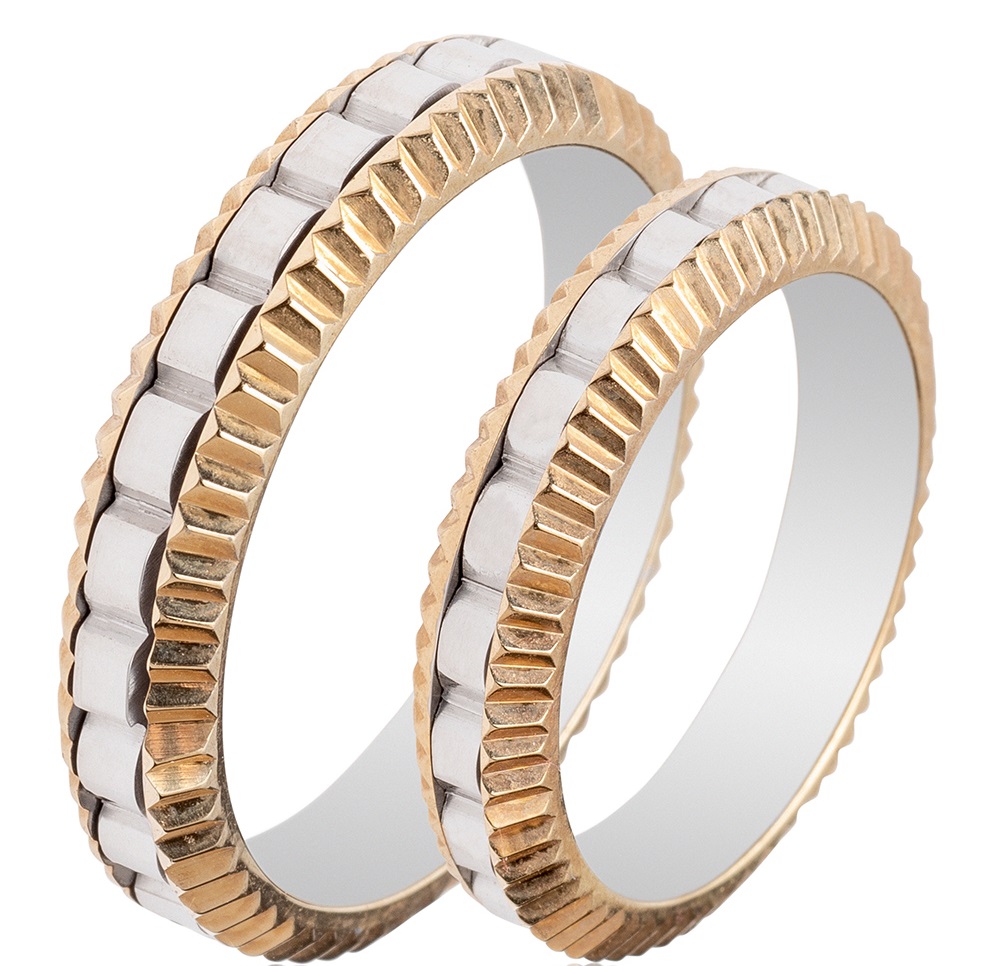 MASCHIO FEMMINA Famous Couple Collection Βέρες Λευκό και Κίτρινο  Χρυσό TMF-52 - Κίτρινο & Λευκό Χρυσό