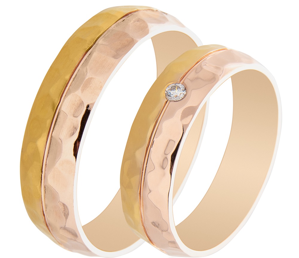 MASCHIO FEMMINA Famous In Love Collection Βέρες Κίτρινο  και Ροζ Χρυσό TMF-81