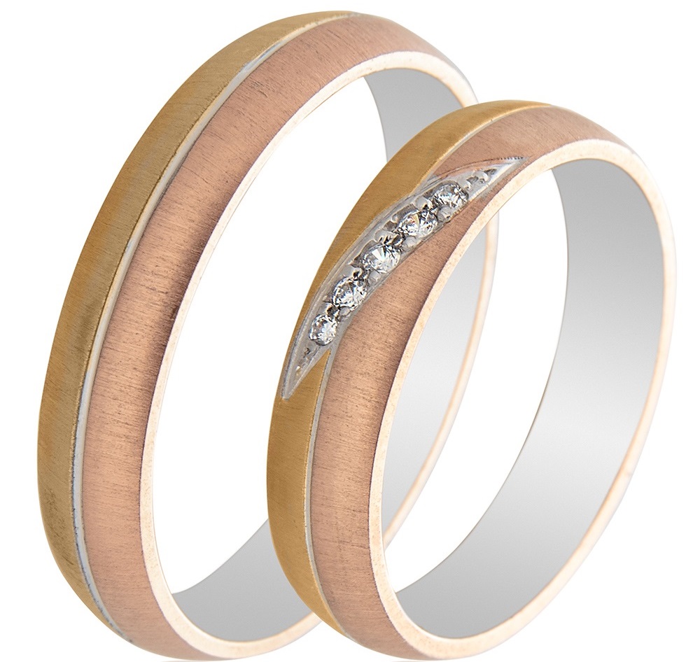 MASCHIO FEMMINA Famous in Love Collection Βέρες Λευκό, Ροζ και Κίτρινο Χρυσό TMF-82