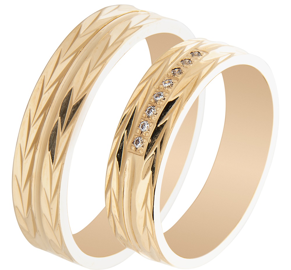 MASCHIO FEMMINA Famous In Love Collection Wedding Rings Yellow Gold TMF-83