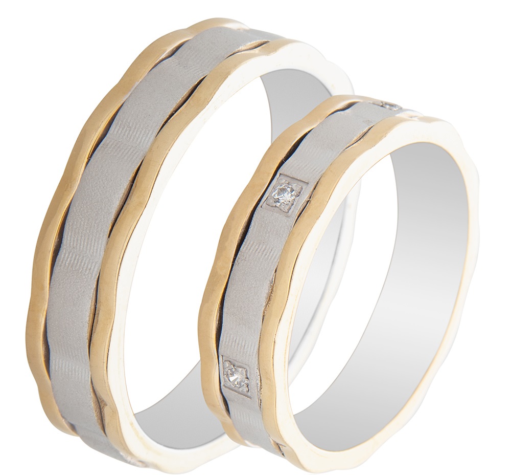 MASCHIO FEMMINA Famous In Love Collection Βέρες Λευκό και Κίτρινο  Χρυσό TMF-96 - Κίτρινο & Λευκό Χρυσό