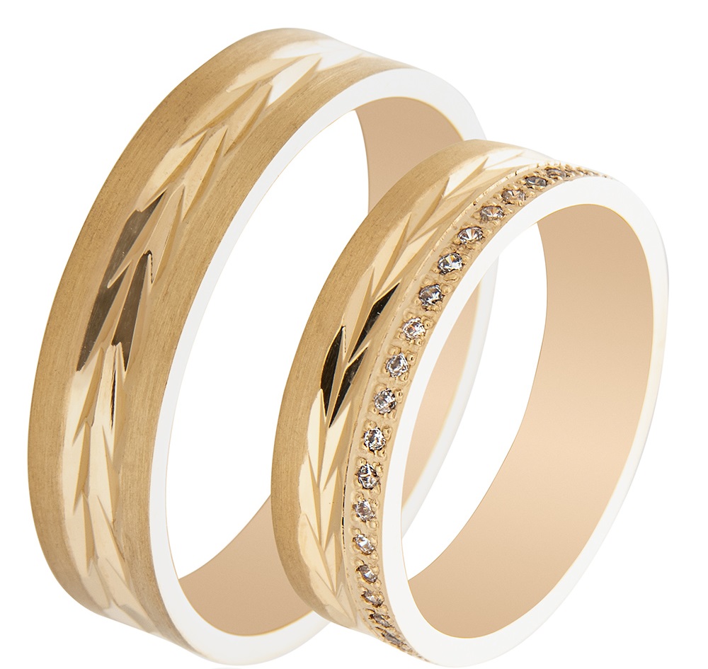 MASCHIO FEMMINA Famous In Love Collection Wedding Rings Yellow Gold TMF-99 - Yellow Gold