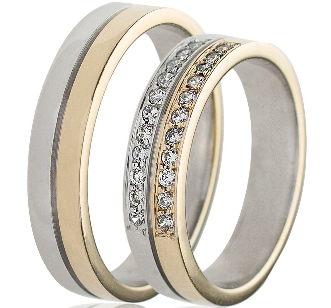 MASCHIO FEMMINA Celebrity Collection Βέρες Λευκό και Κίτρινο Χρυσό TMF-02 - Κίτρινο & Λευκό Χρυσό