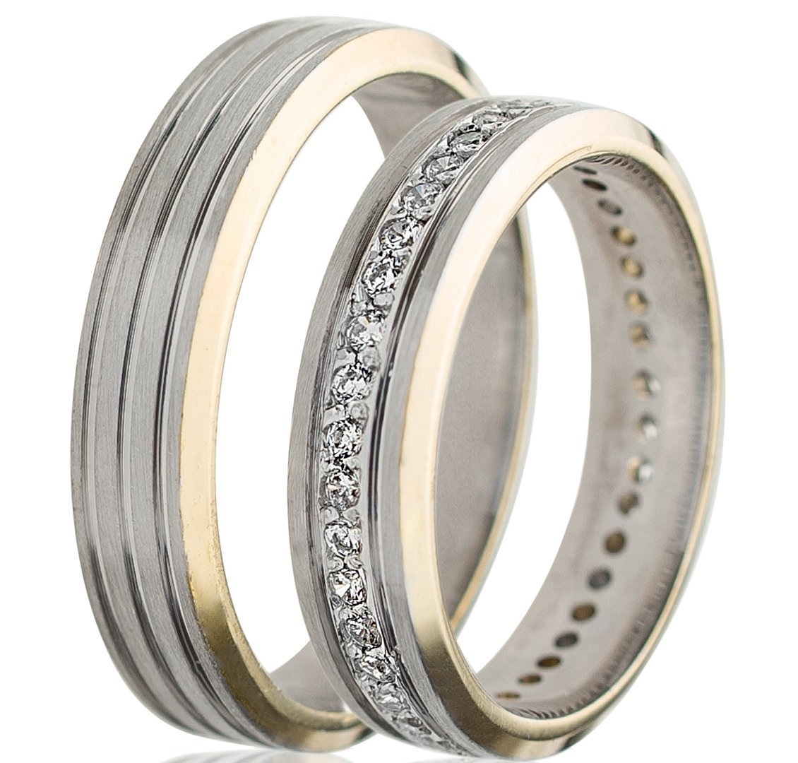 MASCHIO FEMMINA Celebrity Collection Wedding Rings Yellow and White Gold TMF-13