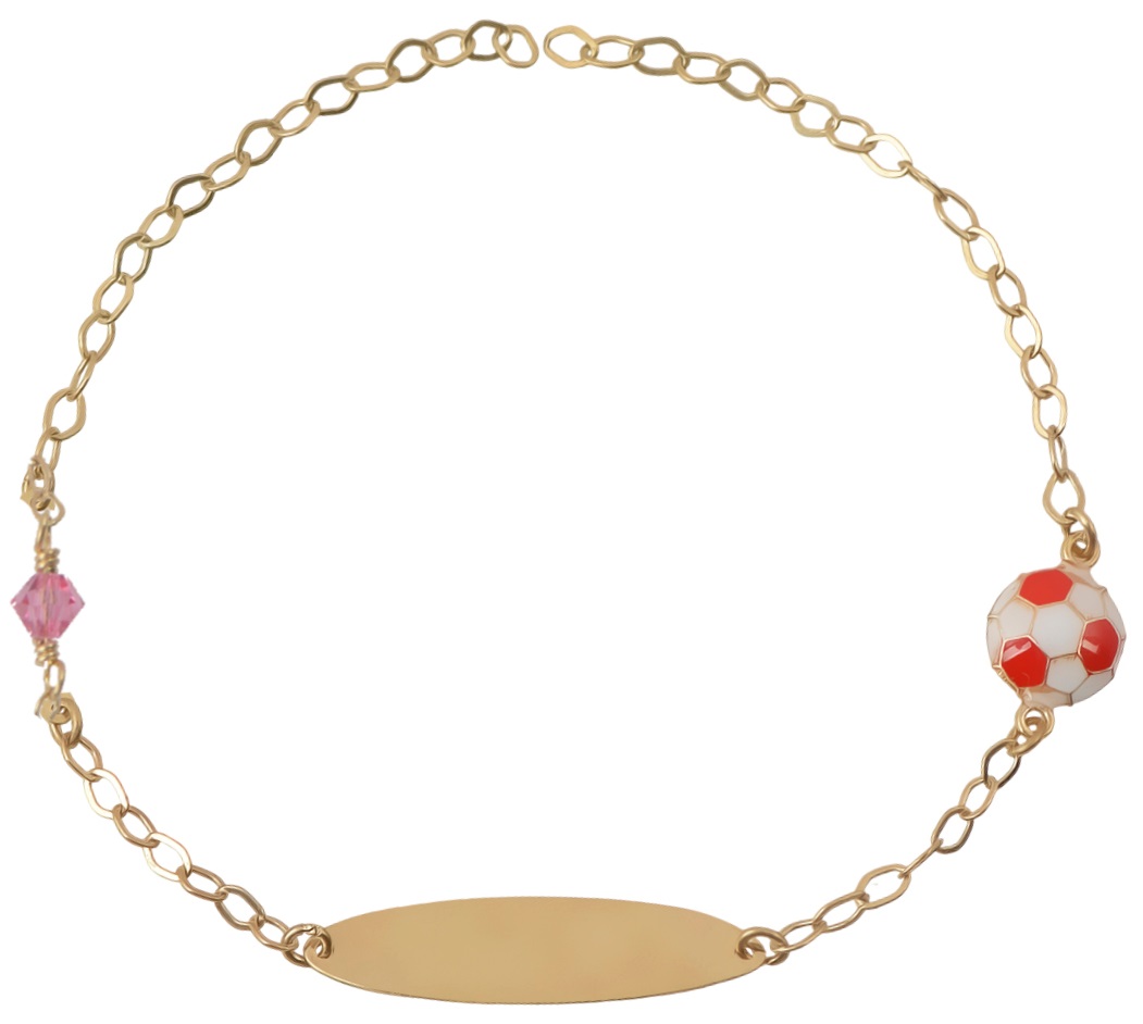 ΤΑΥΤΟΤΗΤΑ Βραχιόλι BabyJewels K9 σε Κίτρινο Χρυσό με Πέτρες Ζιργκόν TT4556.K9