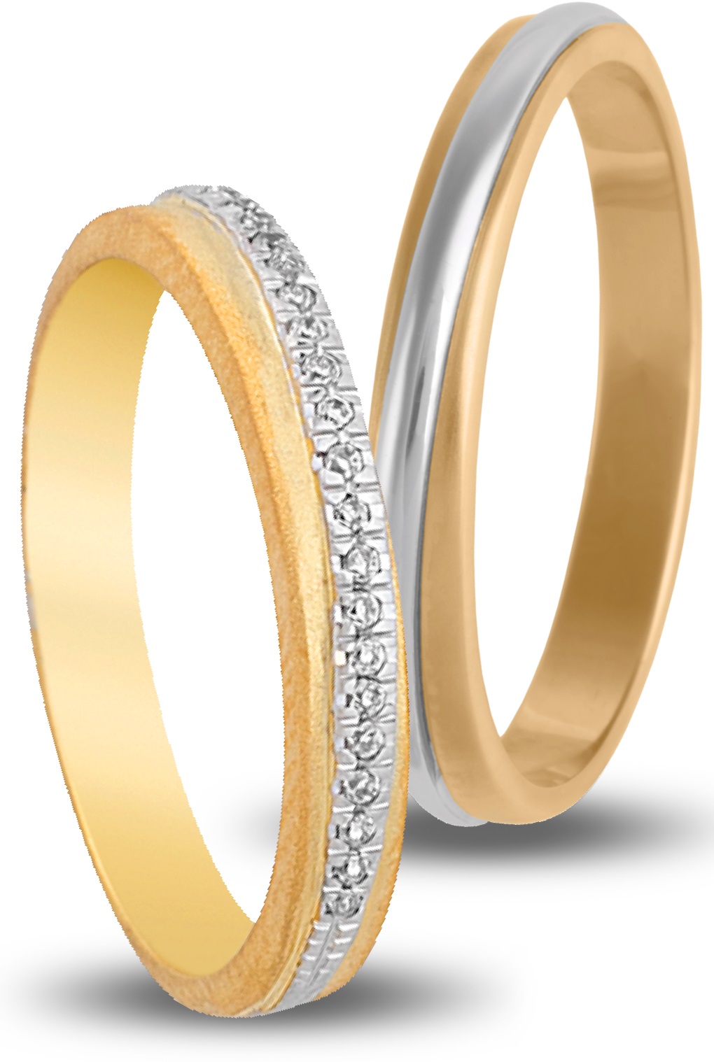 VERES4EVER Collection Βέρες Λευκό και Κίτρινο Χρυσό V2027CZ - Κίτρινο & Λευκό Χρυσό