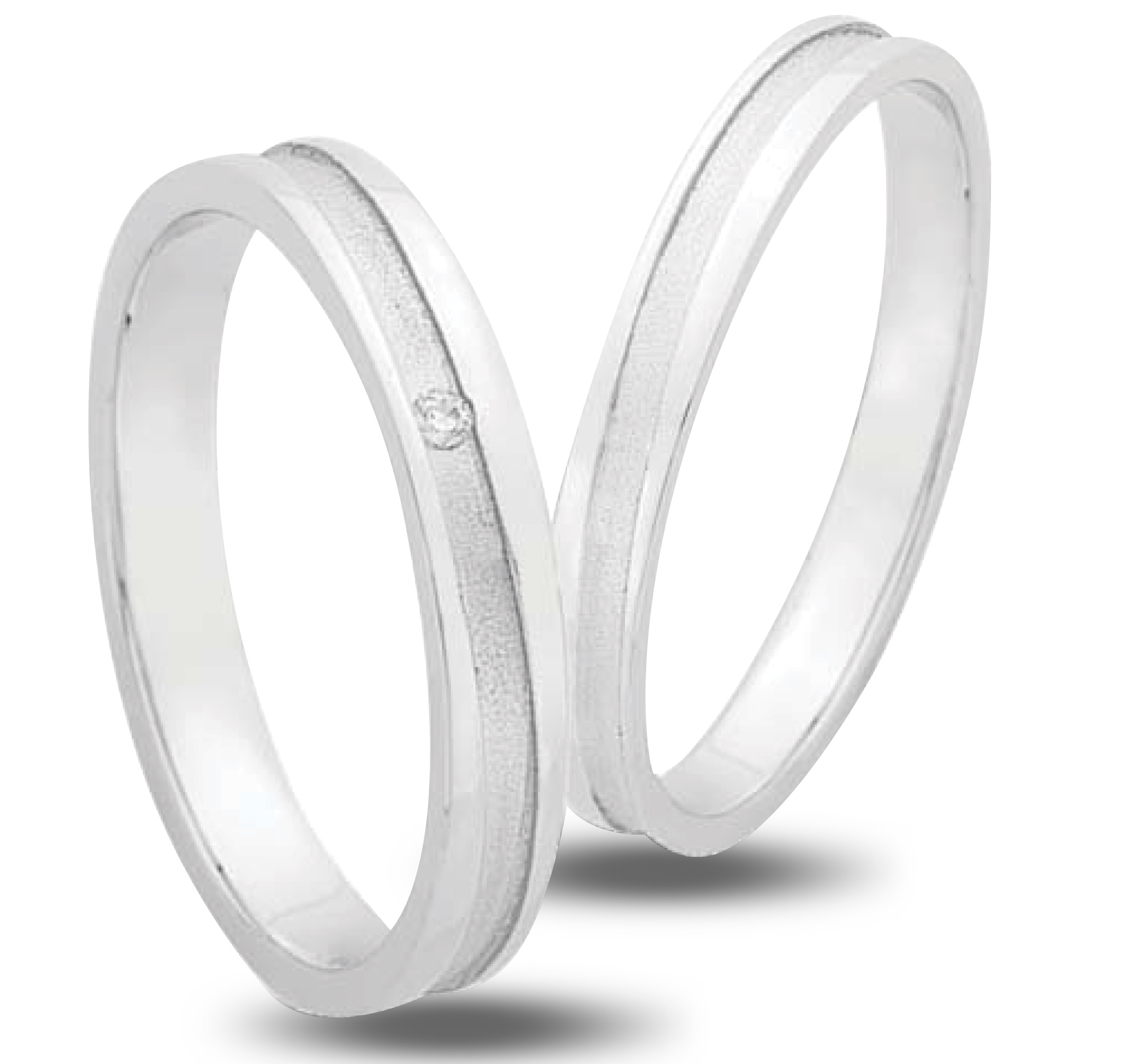 VERES4EVER Collection Wedding Rings White Gold V5016CZ - White Gold