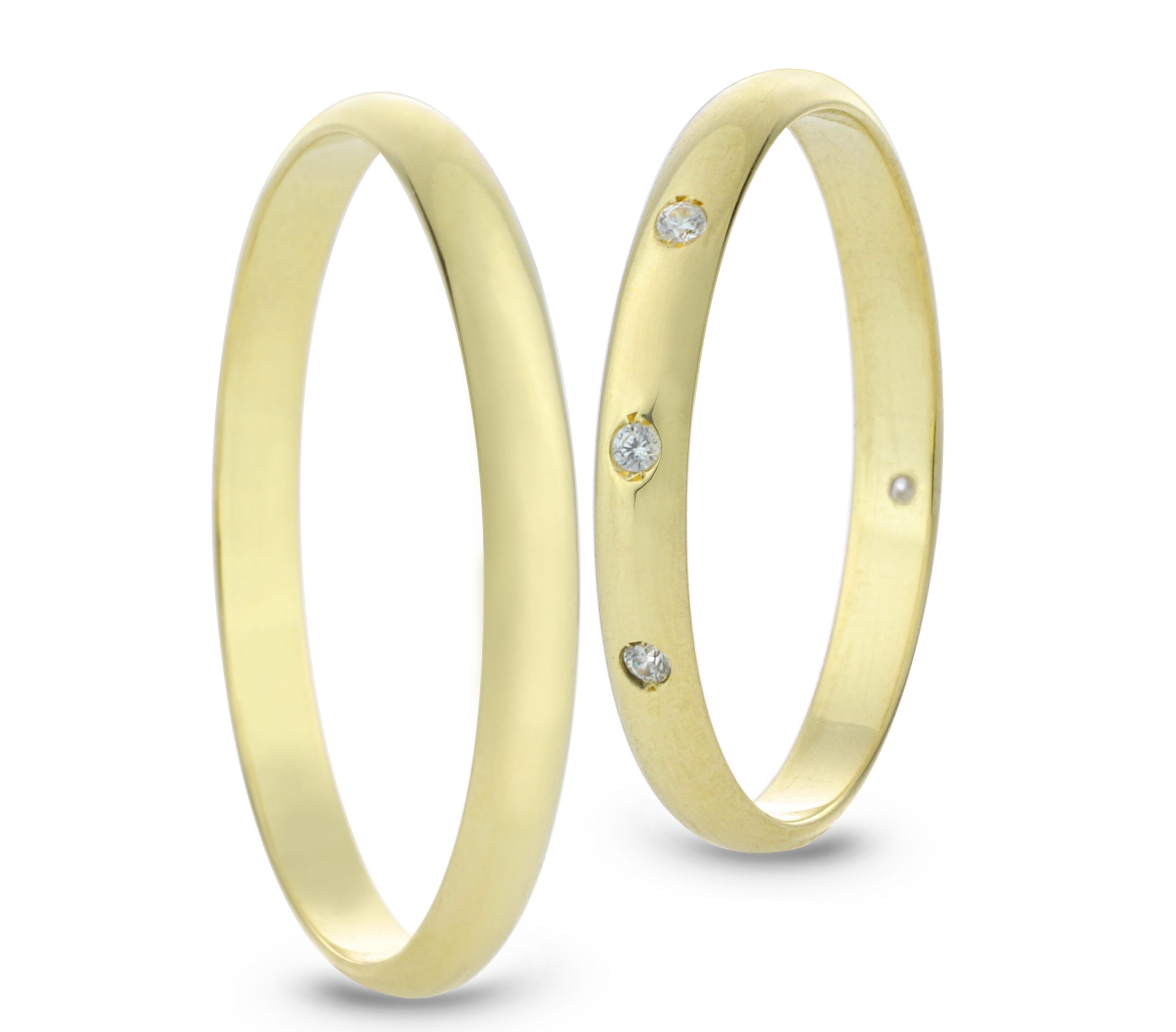 VERES4EVER Collection Wedding Rings Yellow Gold V5032CZ - Yellow Gold