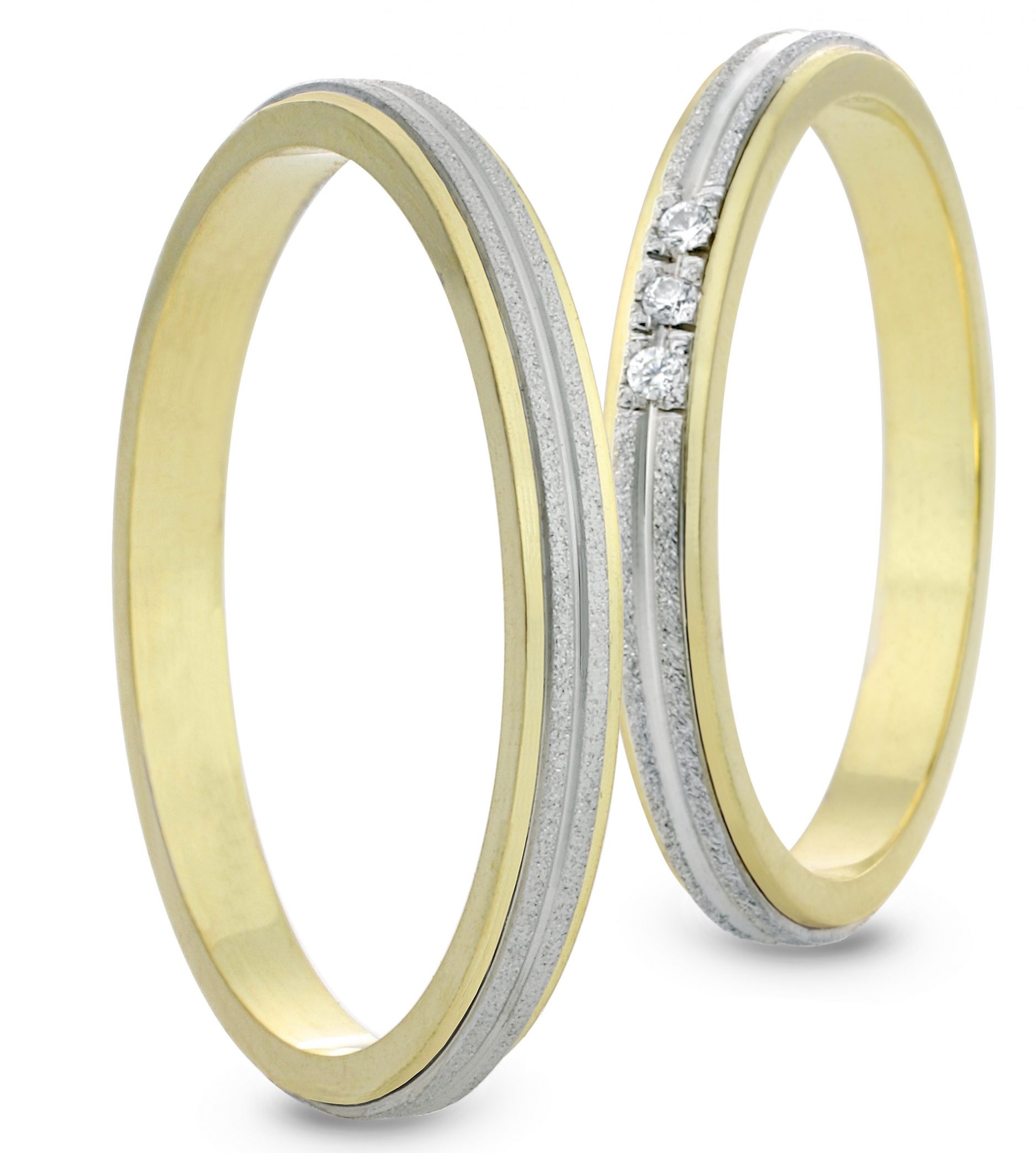 VERES4EVER Collection Βέρες Λευκό και Κίτρινο Χρυσό V5034CZ - Κίτρινο & Λευκό Χρυσό