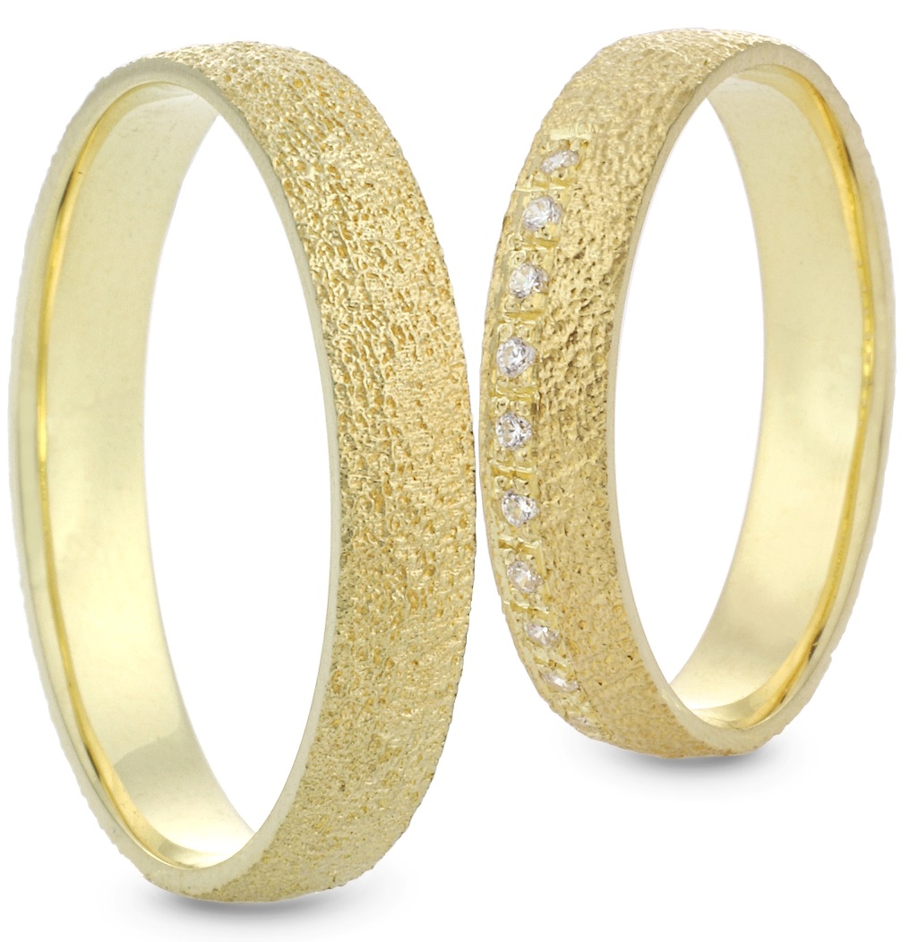 VERES4EVER Collection Wedding Rings Yellow Gold V5045CZ - Yellow Gold