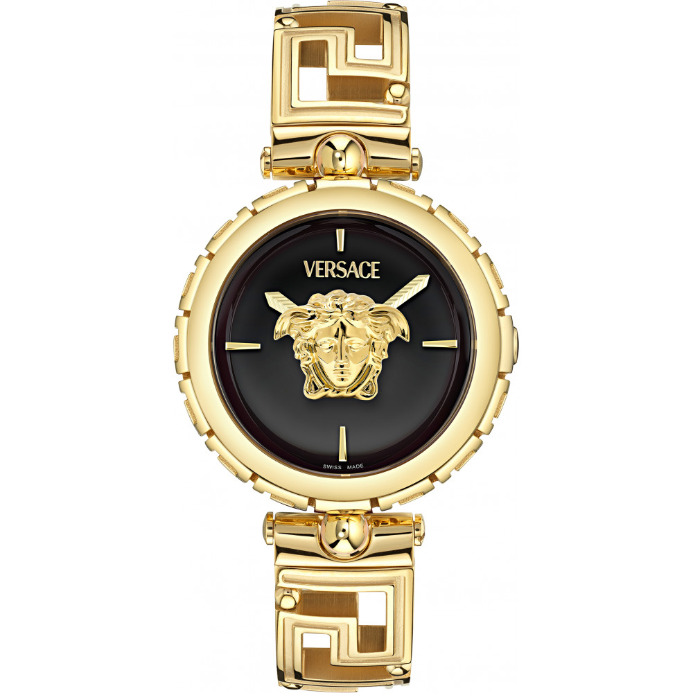 VERSACE Medusa Jewel Black Dial 34mm Gold Stainless Steel Bracelet VE0B00525 - 