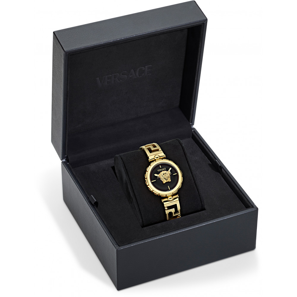 VERSACE Medusa Jewel Black Dial 34mm Gold Stainless Steel Bracelet VE0B00525 - 5