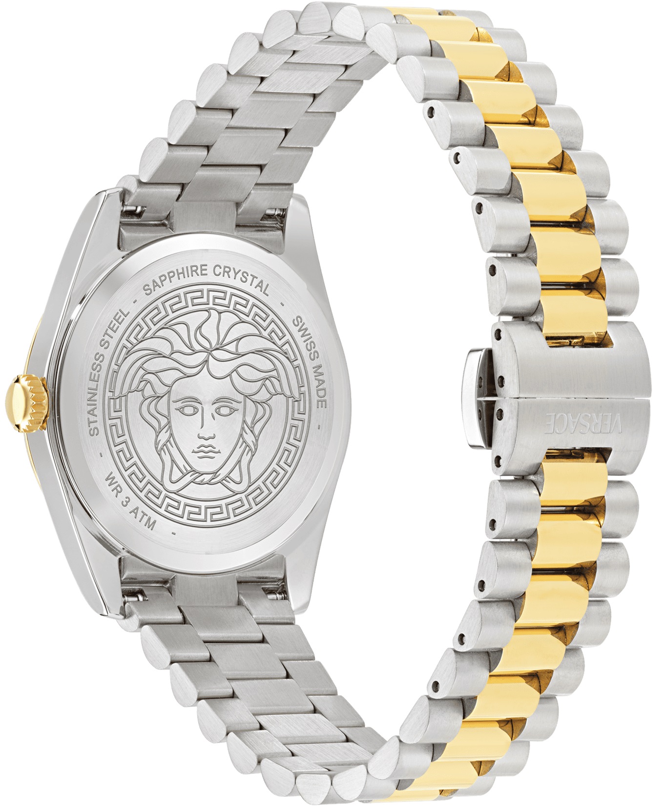 VERSACE Millenyium Lady Green Sunray Dial 32mm Two Tone Gold Stainless Steel Bracelet VE0E00425 - 