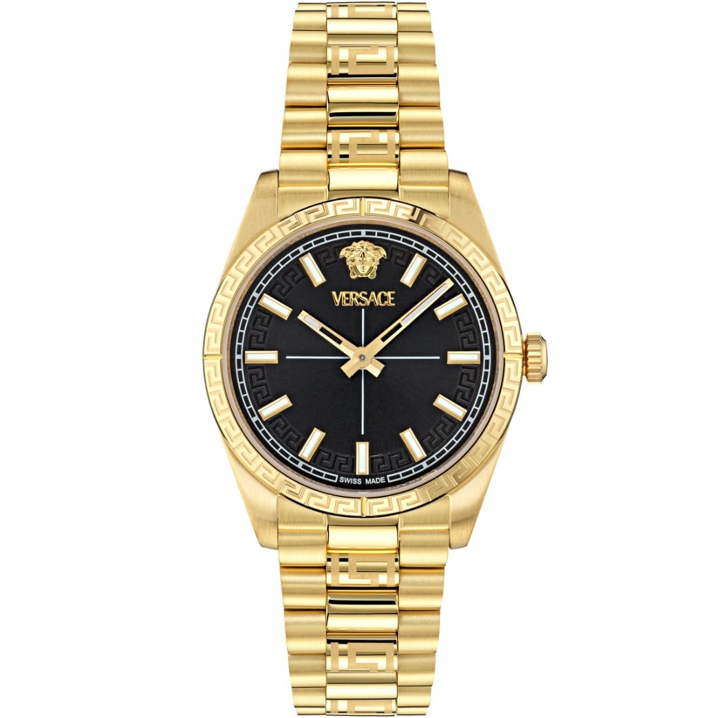 VERSACE Millenyium Lady Black Sunray Dial 32mm Gold Stainless Steel Bracelet VE0E00625 - 