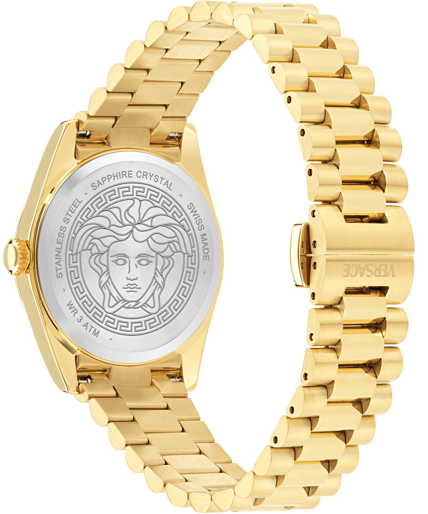 VERSACE Millenyium Lady Black Sunray Dial 32mm Gold Stainless Steel Bracelet VE0E00625 - 