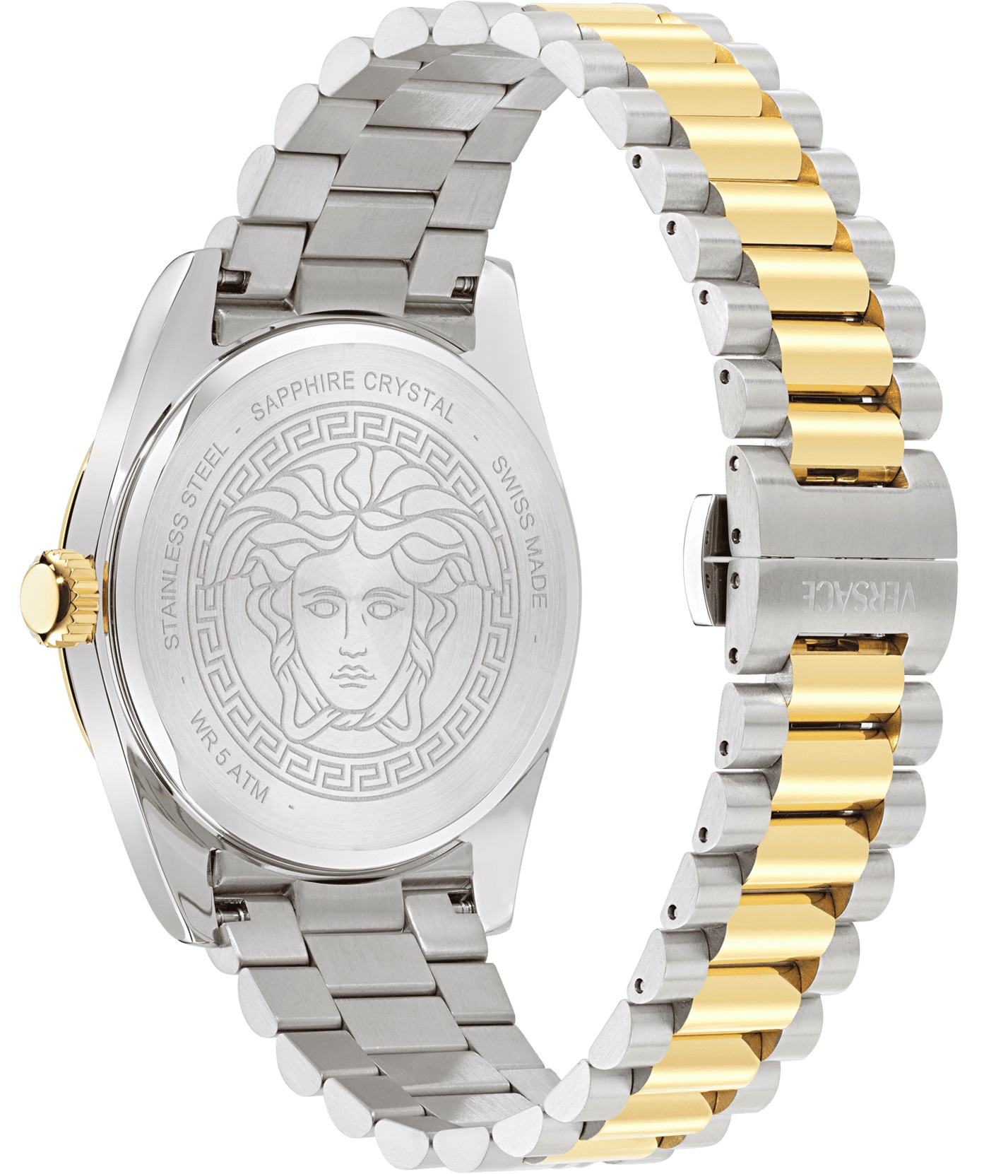VERSACE Millenyium Gent Green Dial 40mm Two Tone Gold Stainless Steel Bracelet VE0G00425 - 