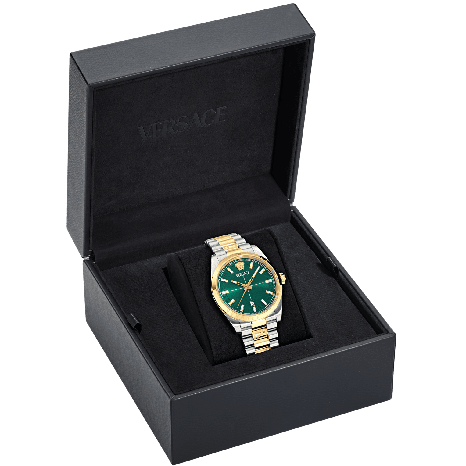 VERSACE Millenyium Gent Green Dial 40mm Two Tone Gold Stainless Steel Bracelet VE0G00425 - 5