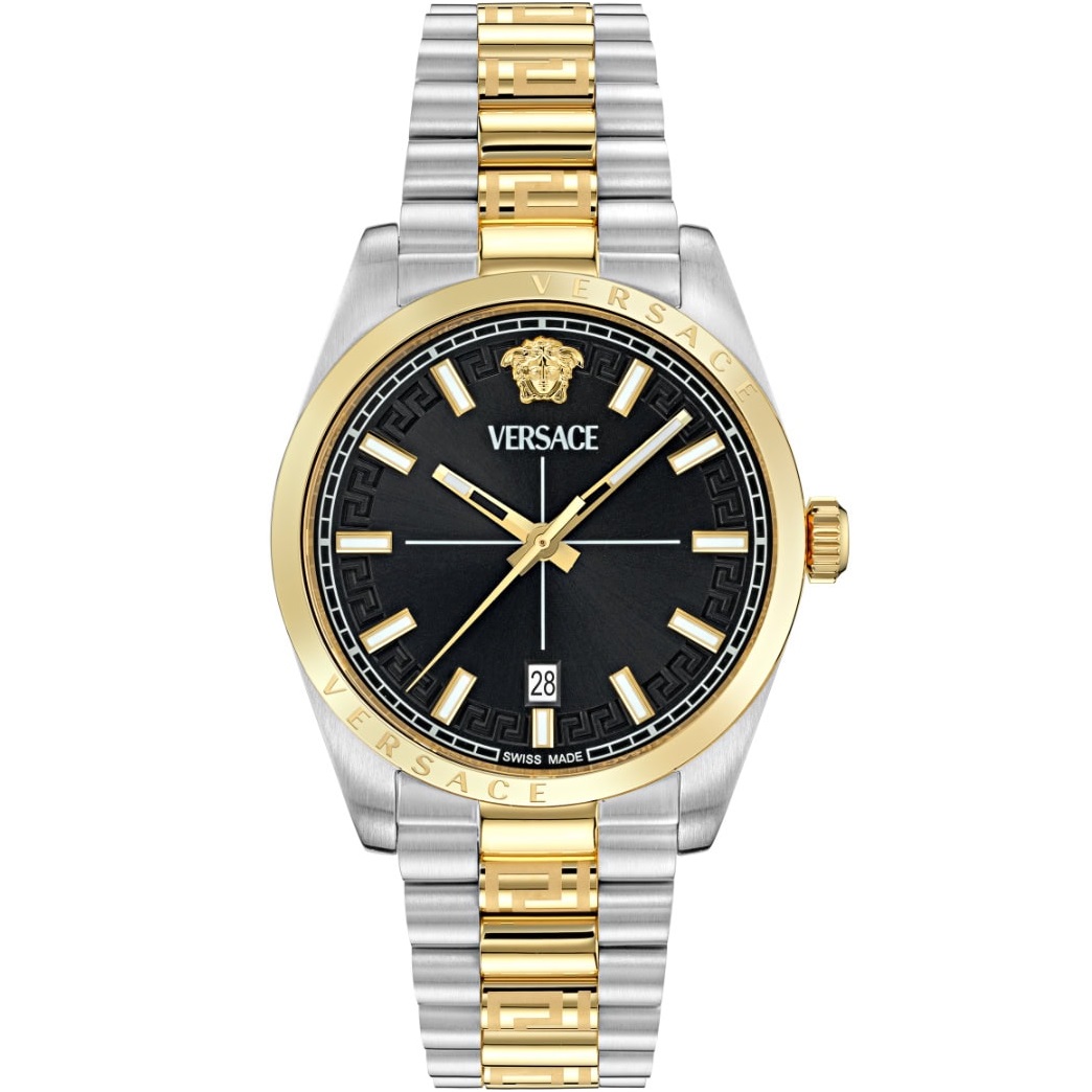 VERSACE Millenyium Gent Black Dial 40mm Two Tone Gold Stainless Steel Bracelet VE0G00525 - 
